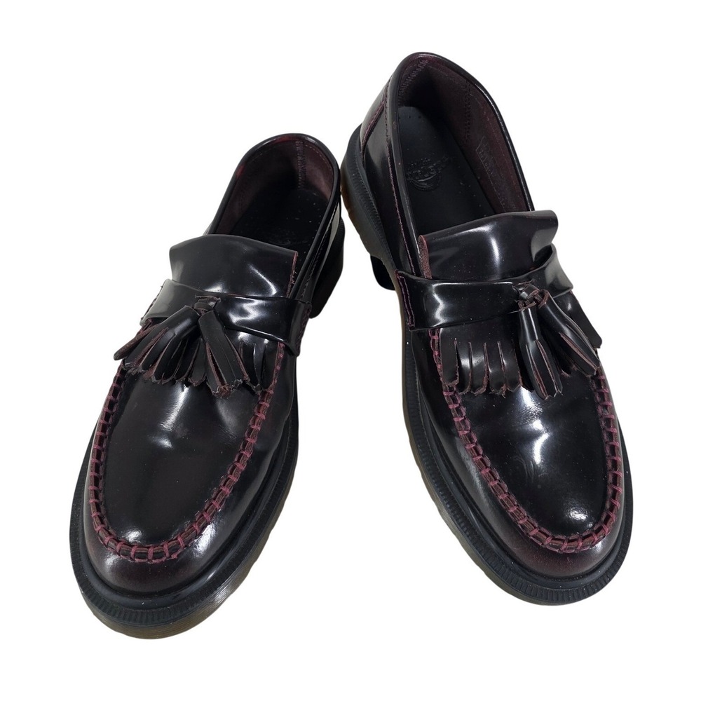 Dr. Martens Adrian Tassel Loafers Mens 8 Burgundy Cherry Red Arcadia